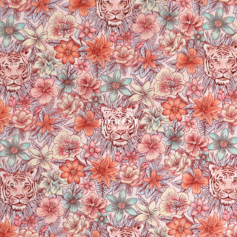 Liberty Of London (Cotton Tana Lawn Fabric) - Scottys Tiger Pink Cotton