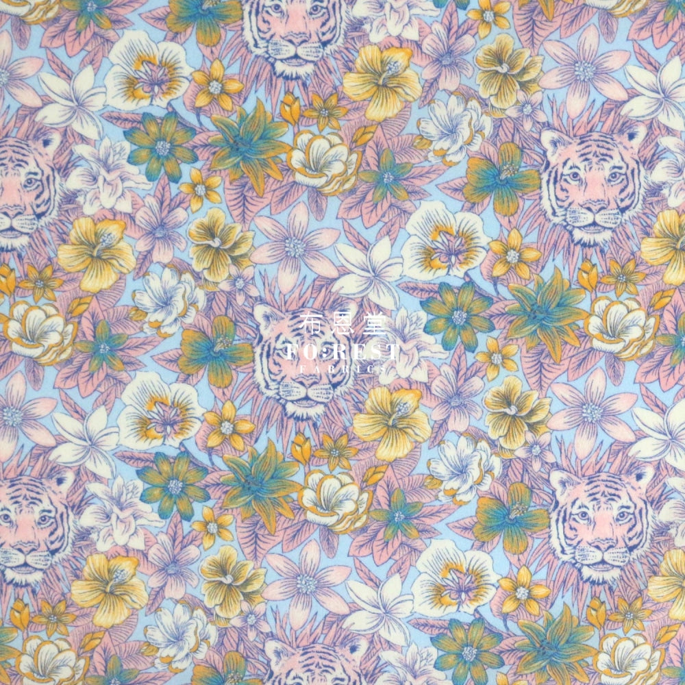Liberty Of London (Cotton Tana Lawn Fabric) - Scottys Tiger Purple Cotton