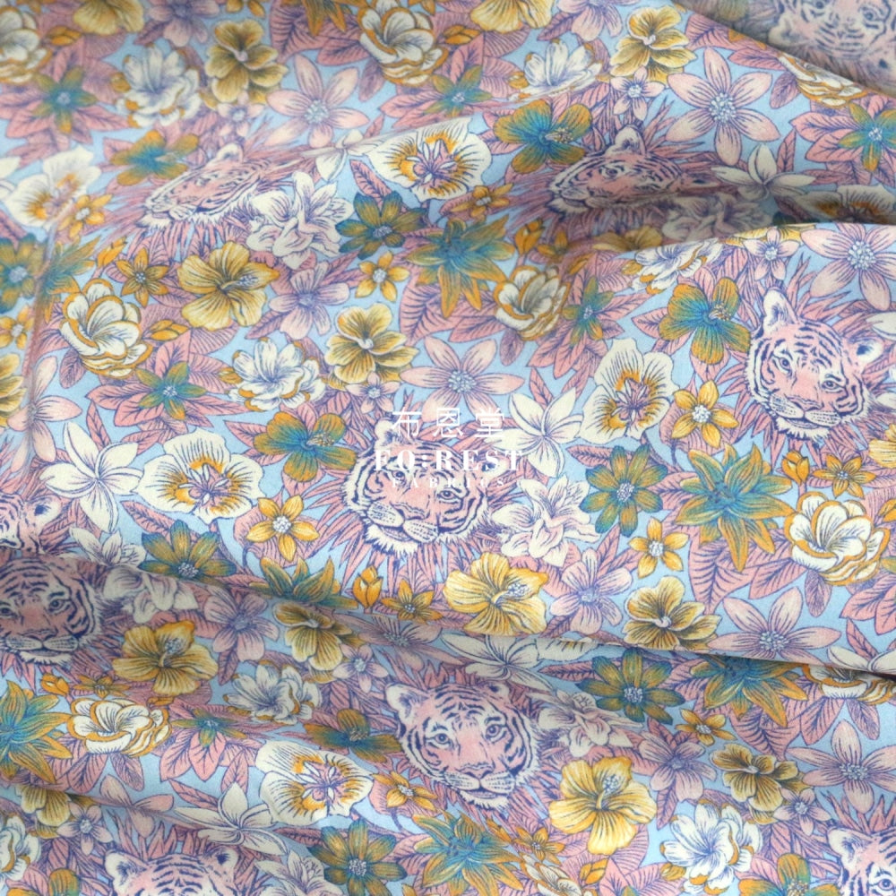 Liberty Of London (Cotton Tana Lawn Fabric) - Scottys Tiger Purple Cotton