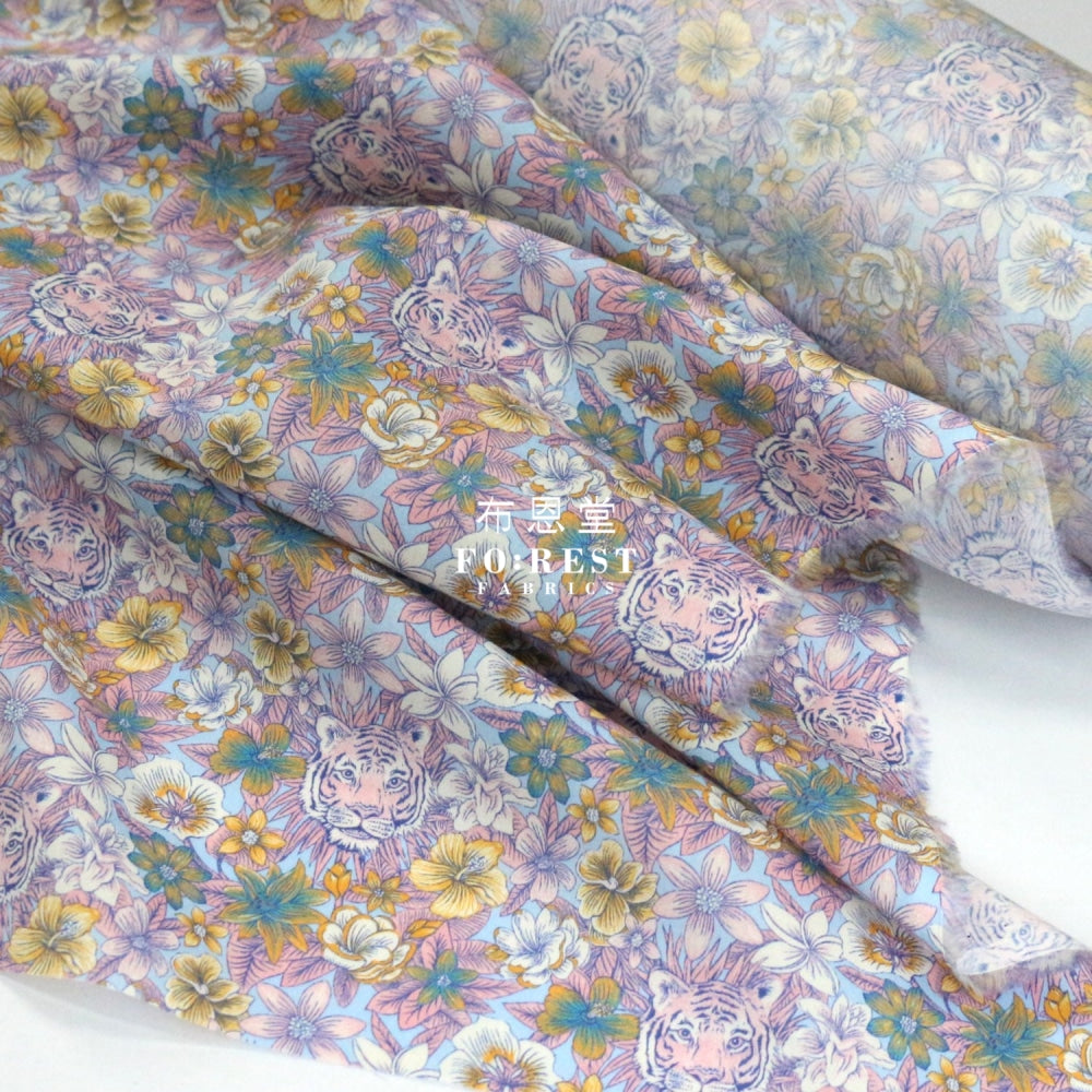 Liberty Of London (Cotton Tana Lawn Fabric) - Scottys Tiger Purple Cotton