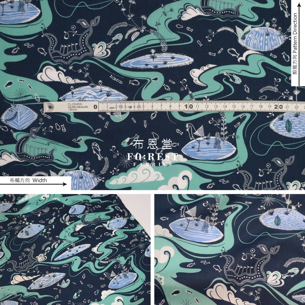Liberty Of London (Cotton Tana Lawn Fabric) - Sea Garden Green Cotton