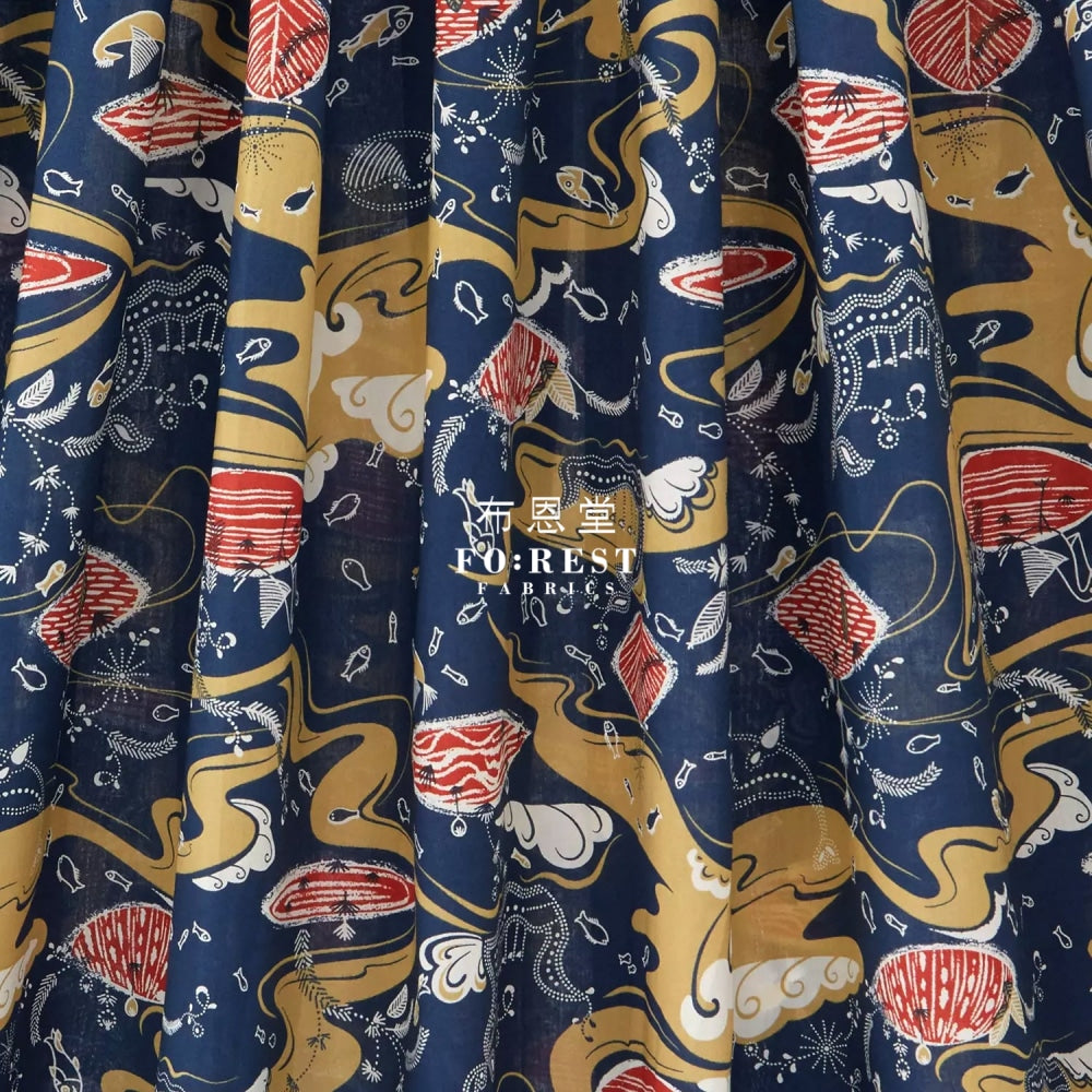 Liberty Of London (Cotton Tana Lawn Fabric) - Sea Garden Red Cotton