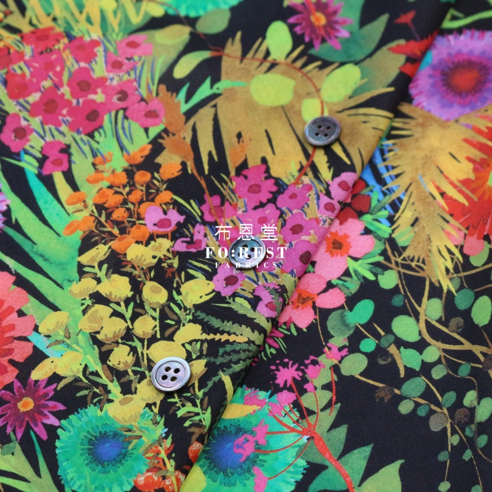 Liberty Of London (Cotton Tana Lawn Fabric) - Tresco Black Cotton