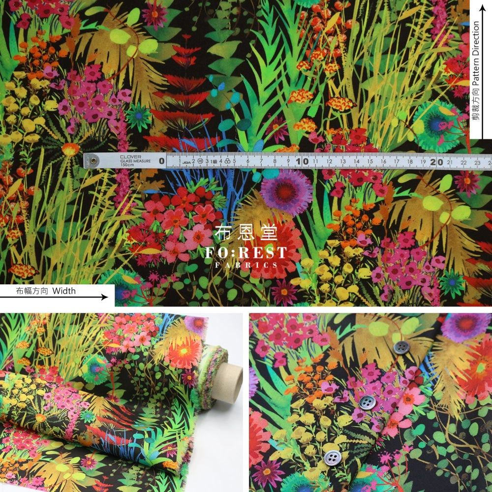 Liberty Of London (Cotton Tana Lawn Fabric) - Tresco Black Cotton