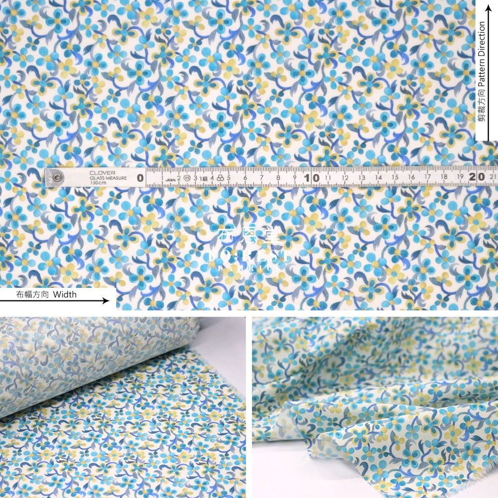 Liberty Of London (Cotton Tana Lawn Fabric) - Violetta Blue Cotton