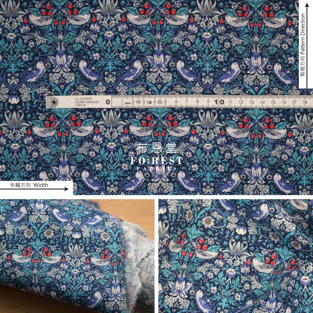 Liberty Of London (Lantana Fabric) - Strawberry Thief Blue Lantana