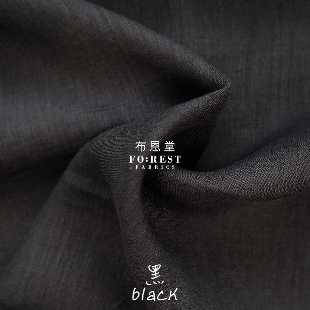 Linen - Solid Fabric Black Cotton Linen
