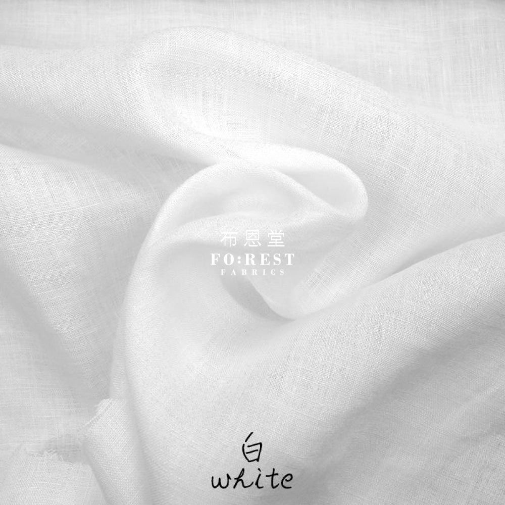 Linen - Solid Fabric White Cotton Linen