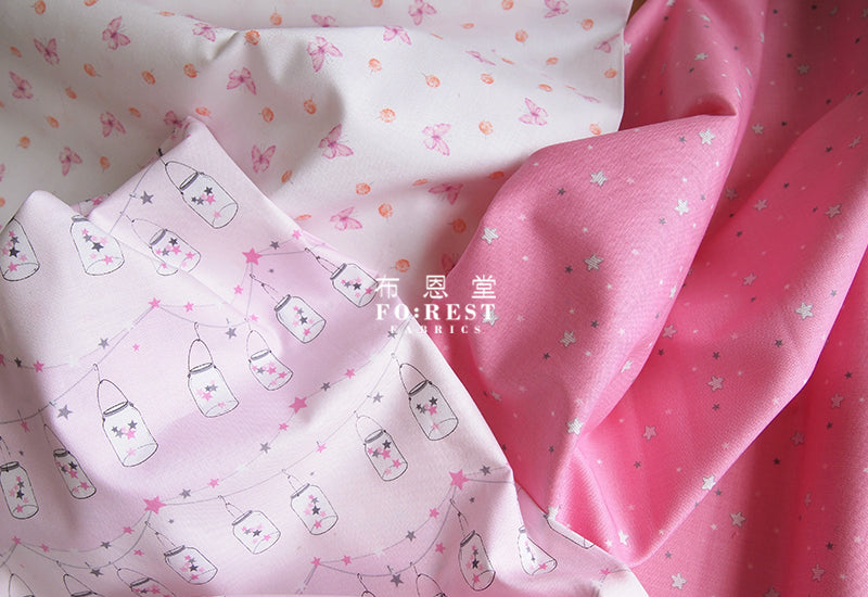 cotton - Little star jar fabric - forest-fabric