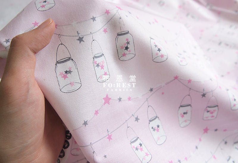 cotton - Little star jar fabric - forest-fabric