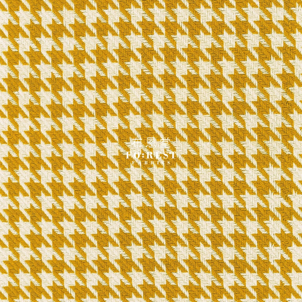 Loomcraft - Houndstooth Mustard Fabric Cotton
