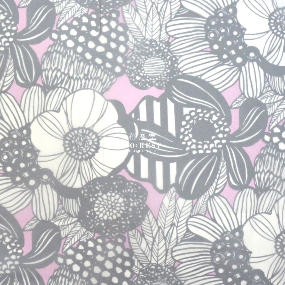 Nylon Waterproof - Art flower fabric LT. PURPLE 薄防水 - FO:REST Fabric 布恩堂Liberty fabrictana lawnjapanese fabricykk zipper