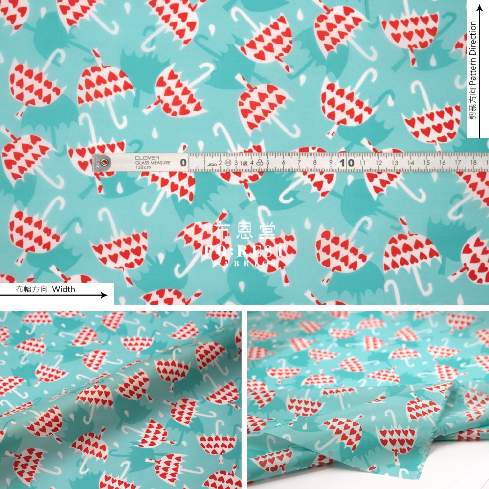 Nylon Waterproof - Umbrella Heartturquoise