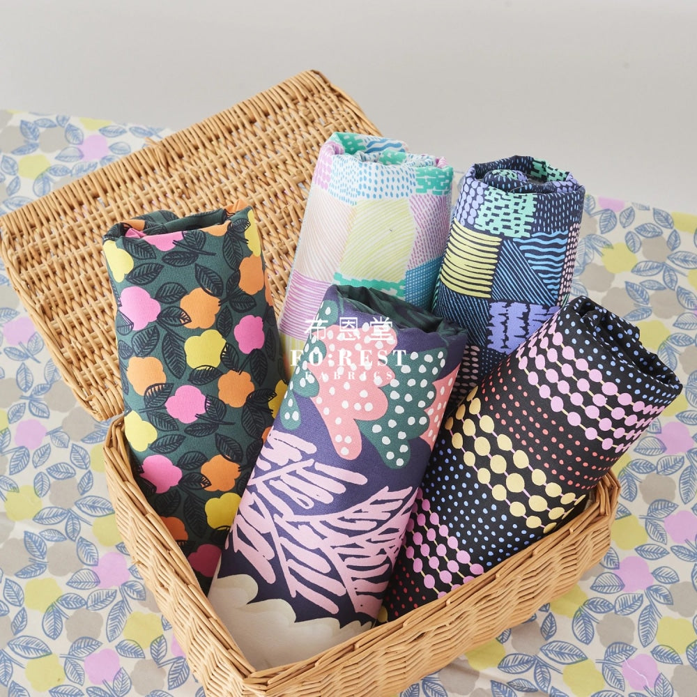 Organic Cotton - Pikku Saari Iloinen Fabric Dark Green