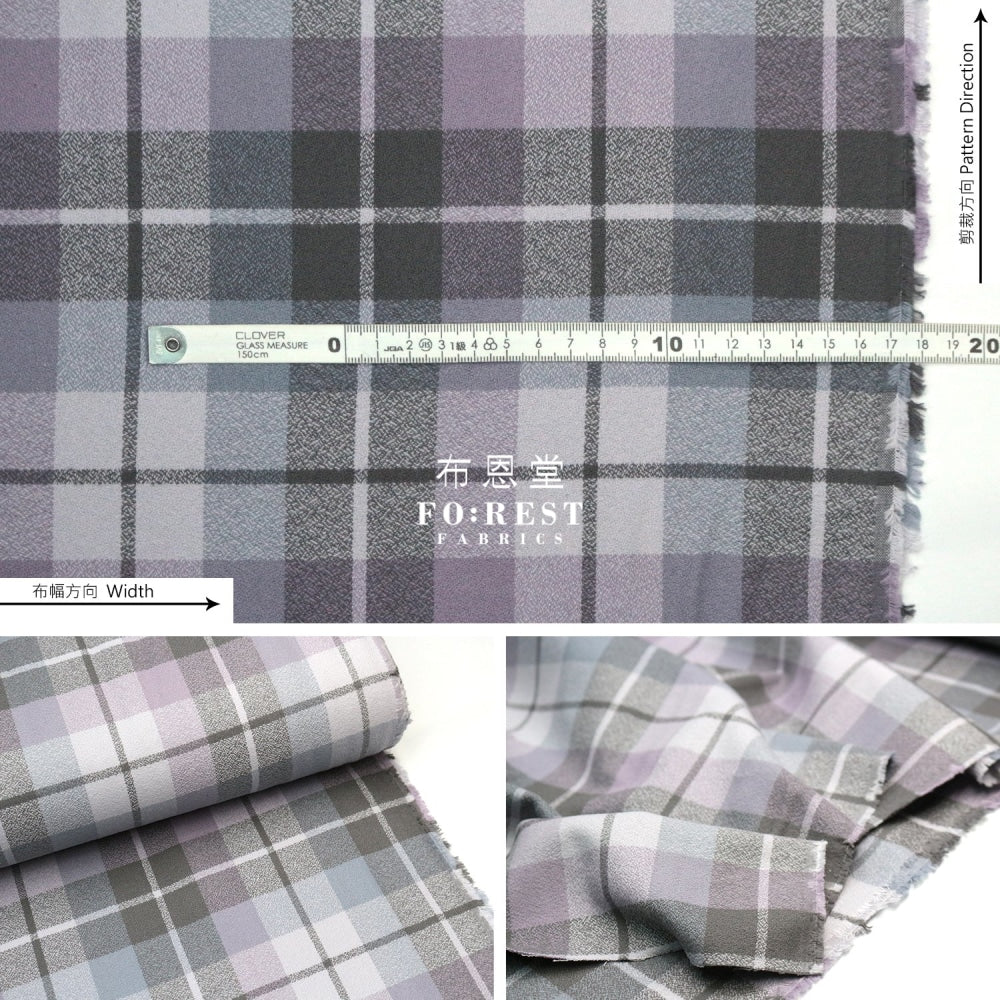 Organic Flannel - Lavender Tartan Cotton
