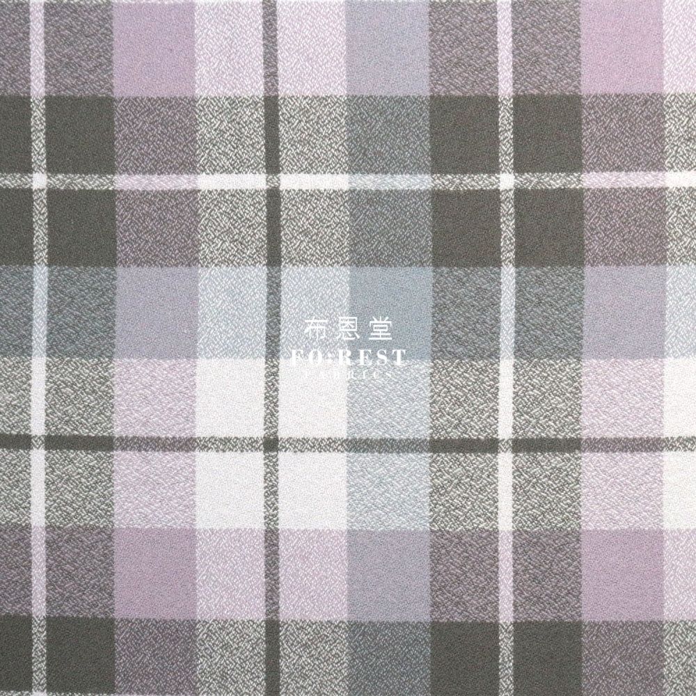 Organic Flannel - Lavender Tartan Cotton