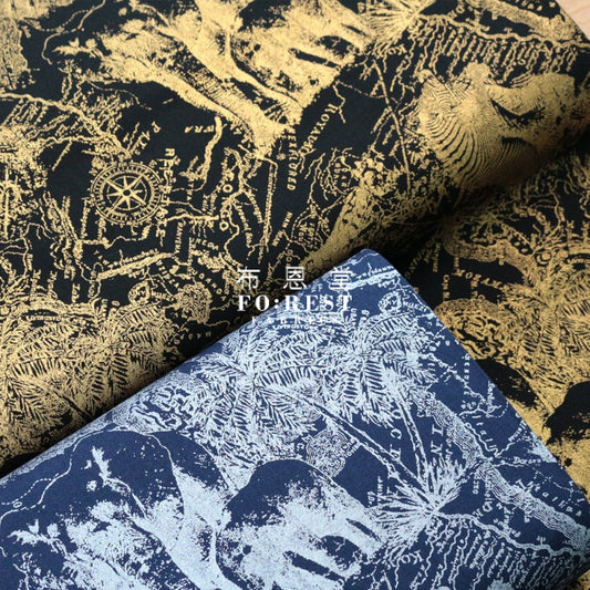 Oxford - Dinosaur Map Fabric Oxford