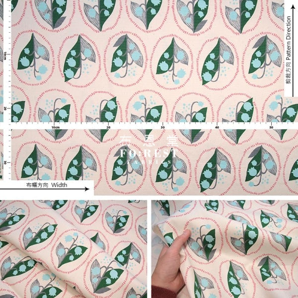 Oxford - Lily of the Valley Flower fabric - forest-fabric