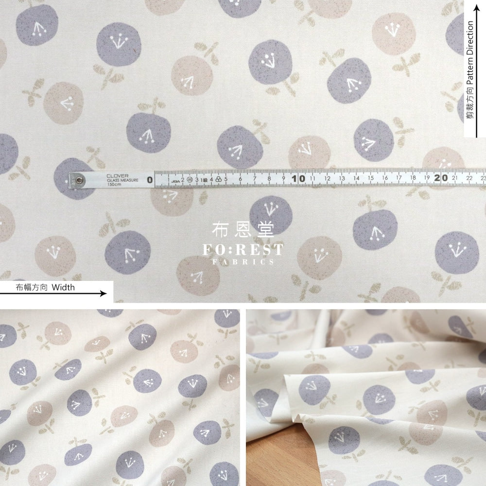 Oxford - Little Flower Fabric Lt.khaki Oxford