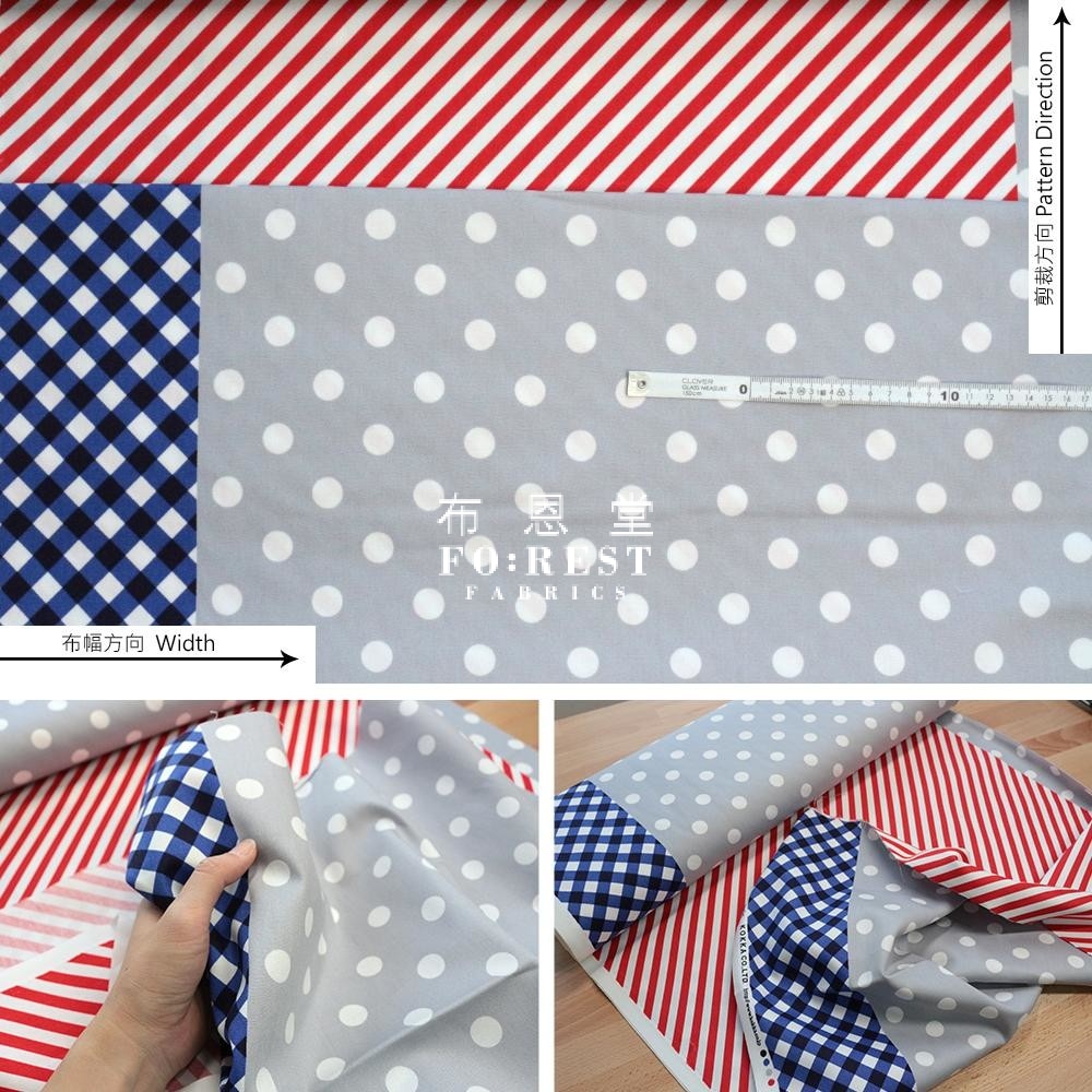 Oxford - Mix And Match Dot Strip Grid Fabric
