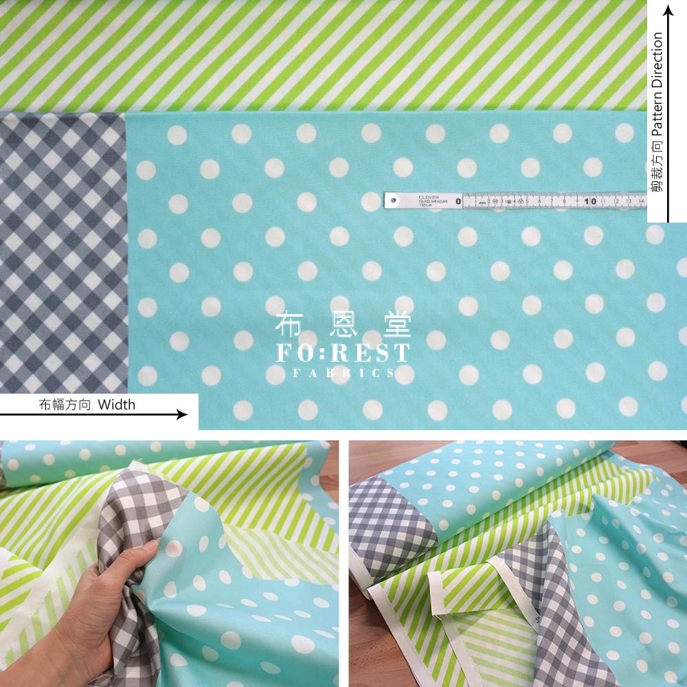 Oxford - Mix And Match Dot Strip Grid Fabric