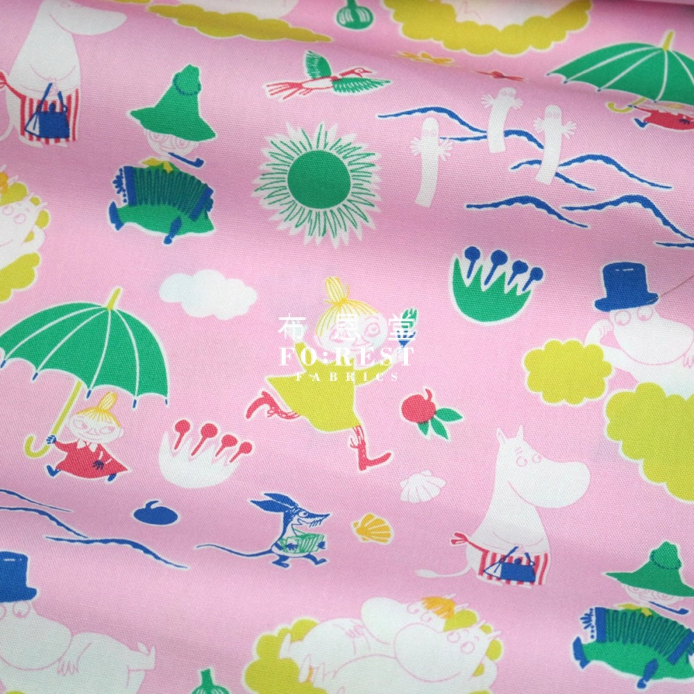 Oxford - Moomin Flower Fabric (Member) B Pink Oxford