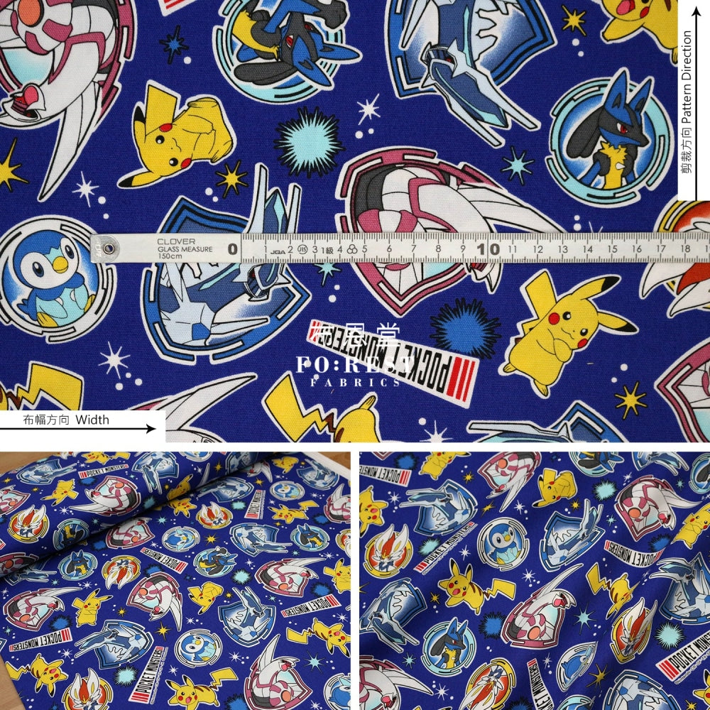 Oxford - Pokemon Fabric Navy