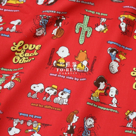 Oxford - Snoopy Friends Fabric Red