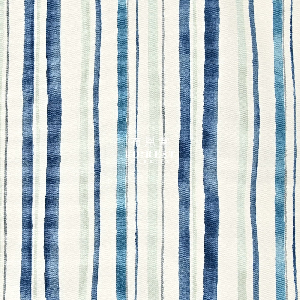 Oxford - Tonitt Striped Drawing Style Fabric Blue Oxford