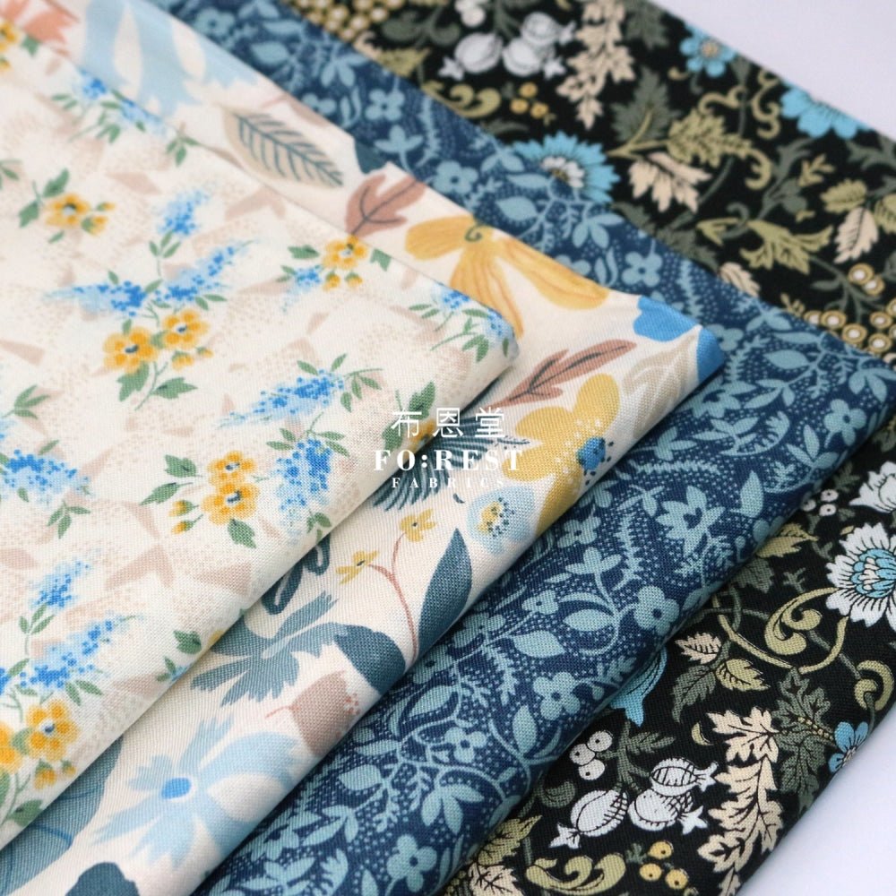 Quilting Liberty - Artist’s home Annabelle Bailey Navy - FO:REST Fabric 布恩堂Liberty fabrictana lawnjapanese fabricykk zipper