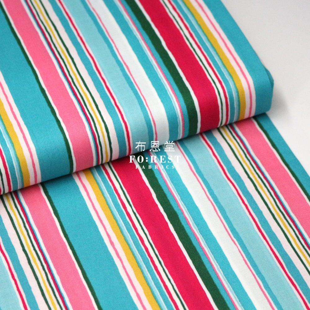 Quilting Liberty - Deckchair Stripe B Lasenby Cotton