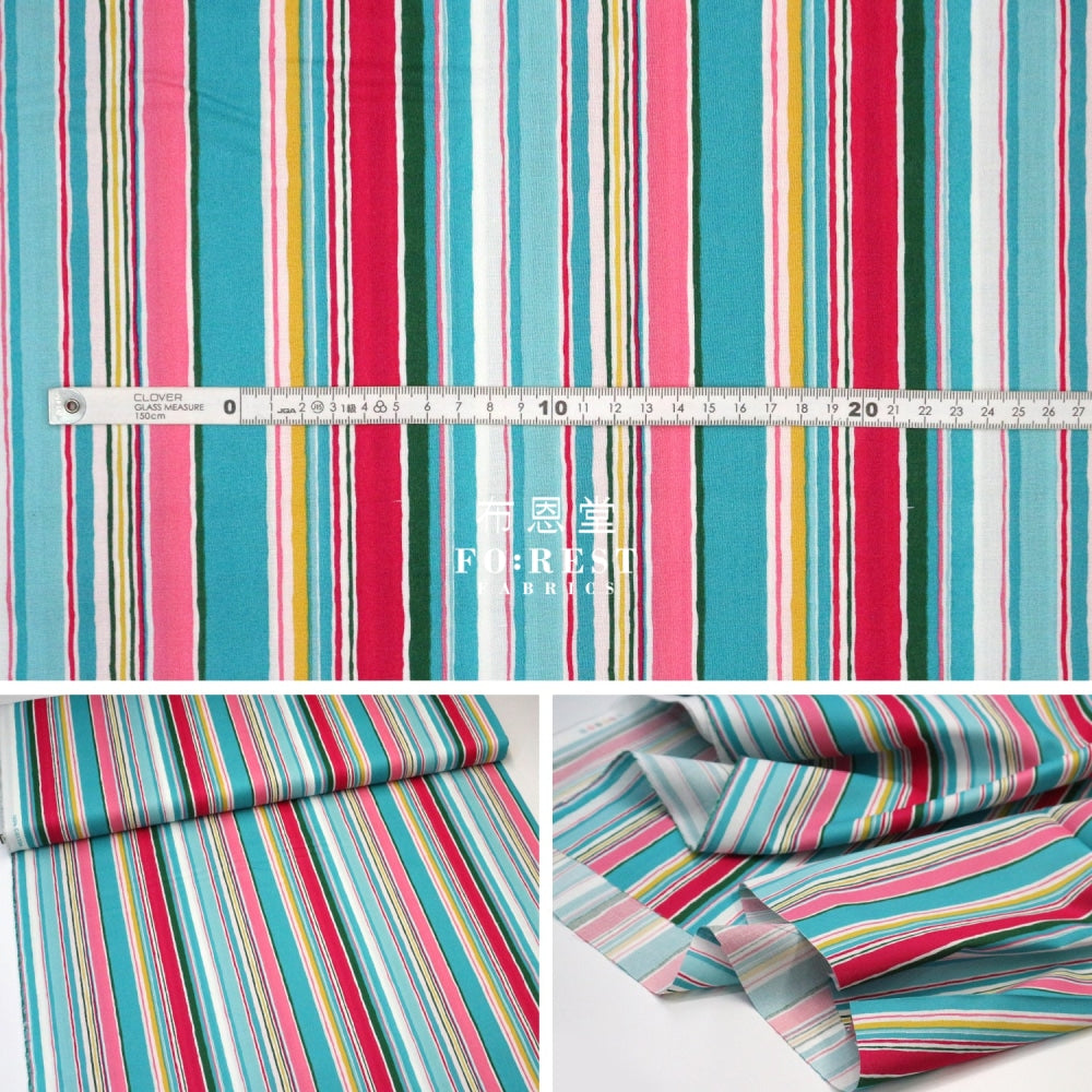 Quilting Liberty - Deckchair Stripe B Lasenby Cotton