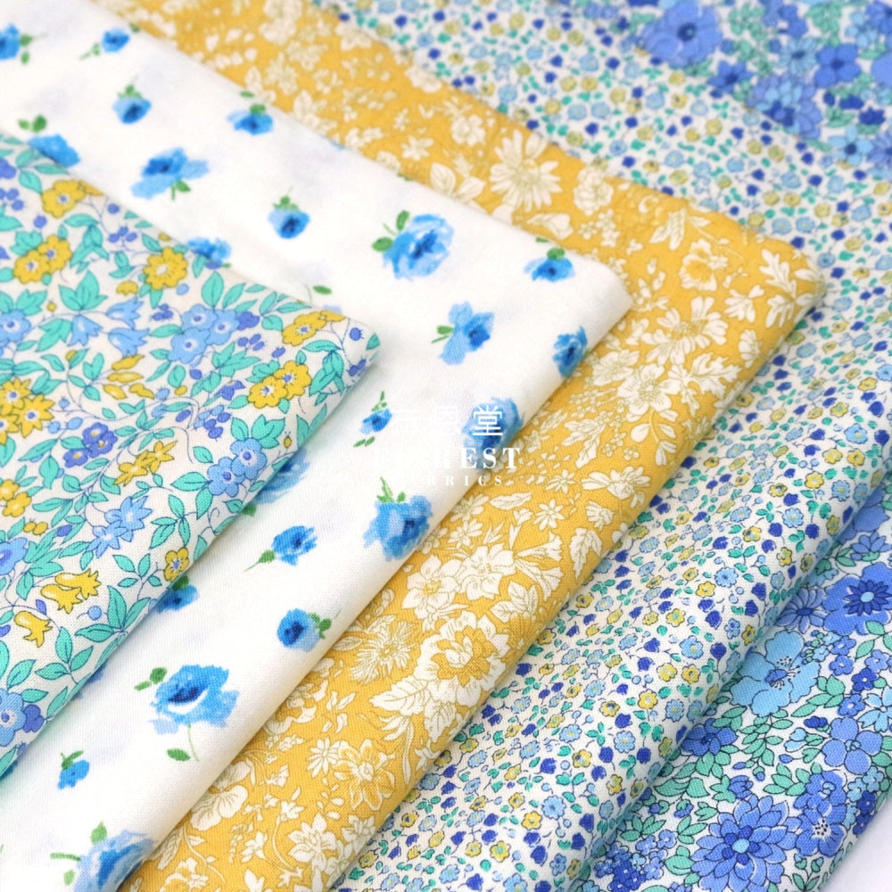 Quilting Liberty - Sunrise Arley Garden Blue Lasenby Cotton
