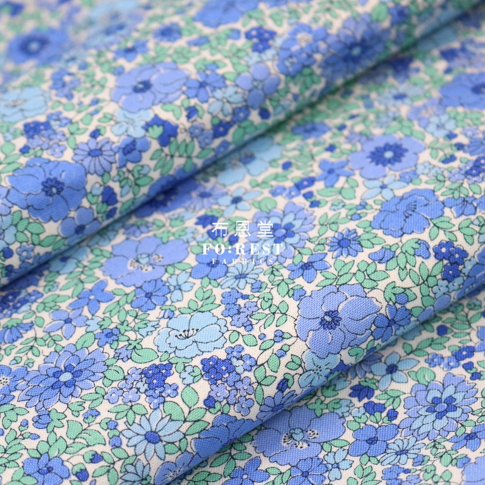 Quilting Liberty - Sunrise Arley Garden Blue Lasenby Cotton
