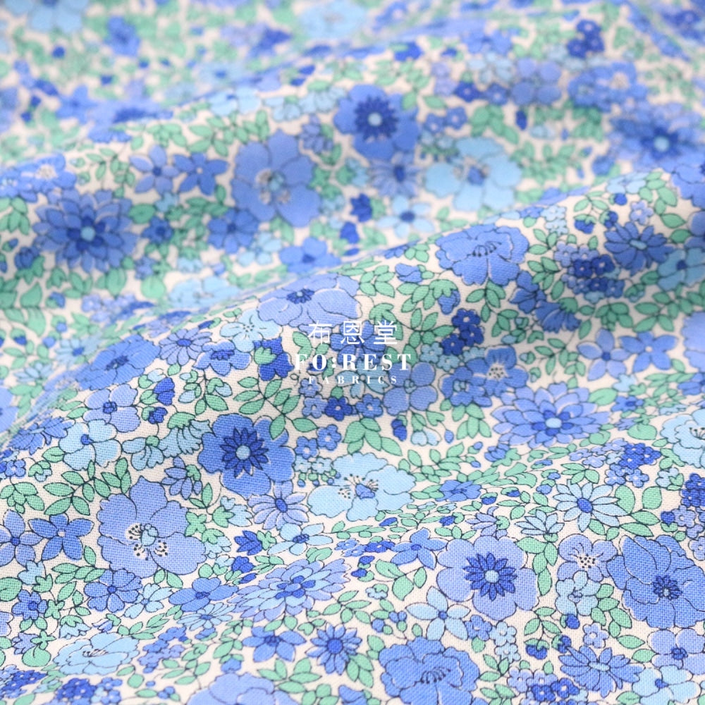 Quilting Liberty - Sunrise Arley Garden Blue Lasenby Cotton