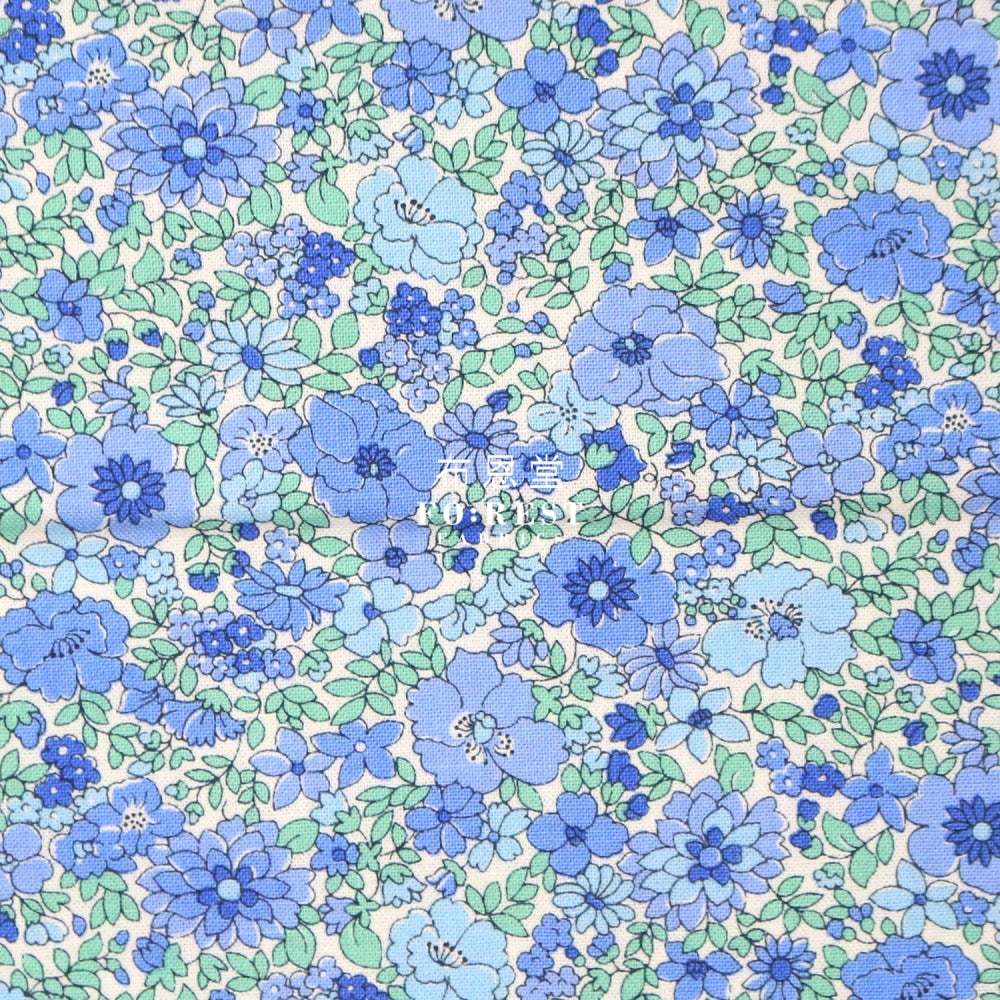 Quilting Liberty - Sunrise Arley Garden Blue Lasenby Cotton
