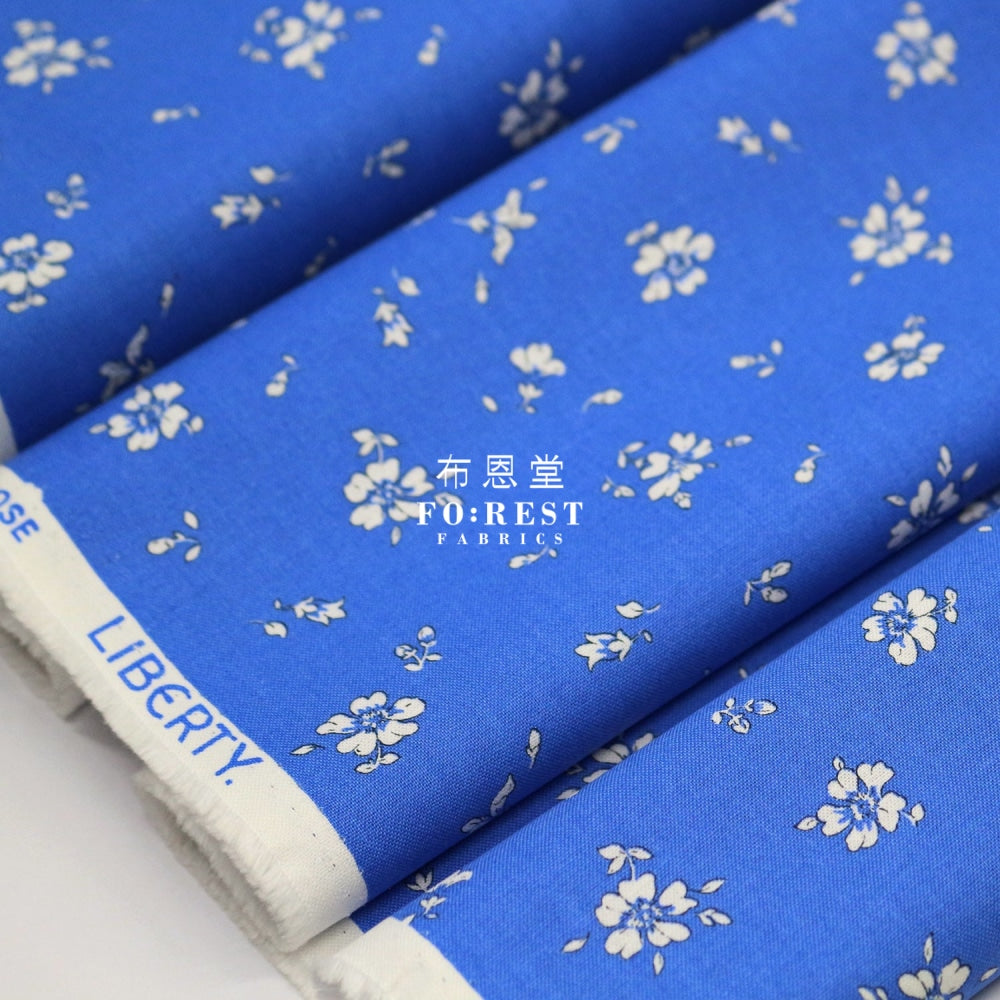 Quilting Liberty - Sunrise Field Rose Blue Lasenby Cotton