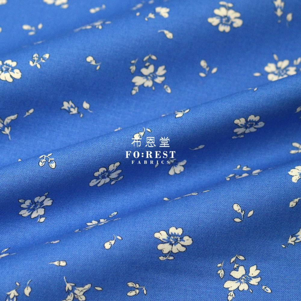 Quilting Liberty - Sunrise Field Rose Blue Lasenby Cotton