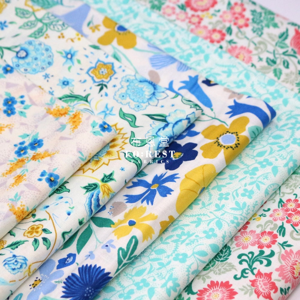 Quilting Liberty - Yolande Blossom Green Lasenby Cotton
