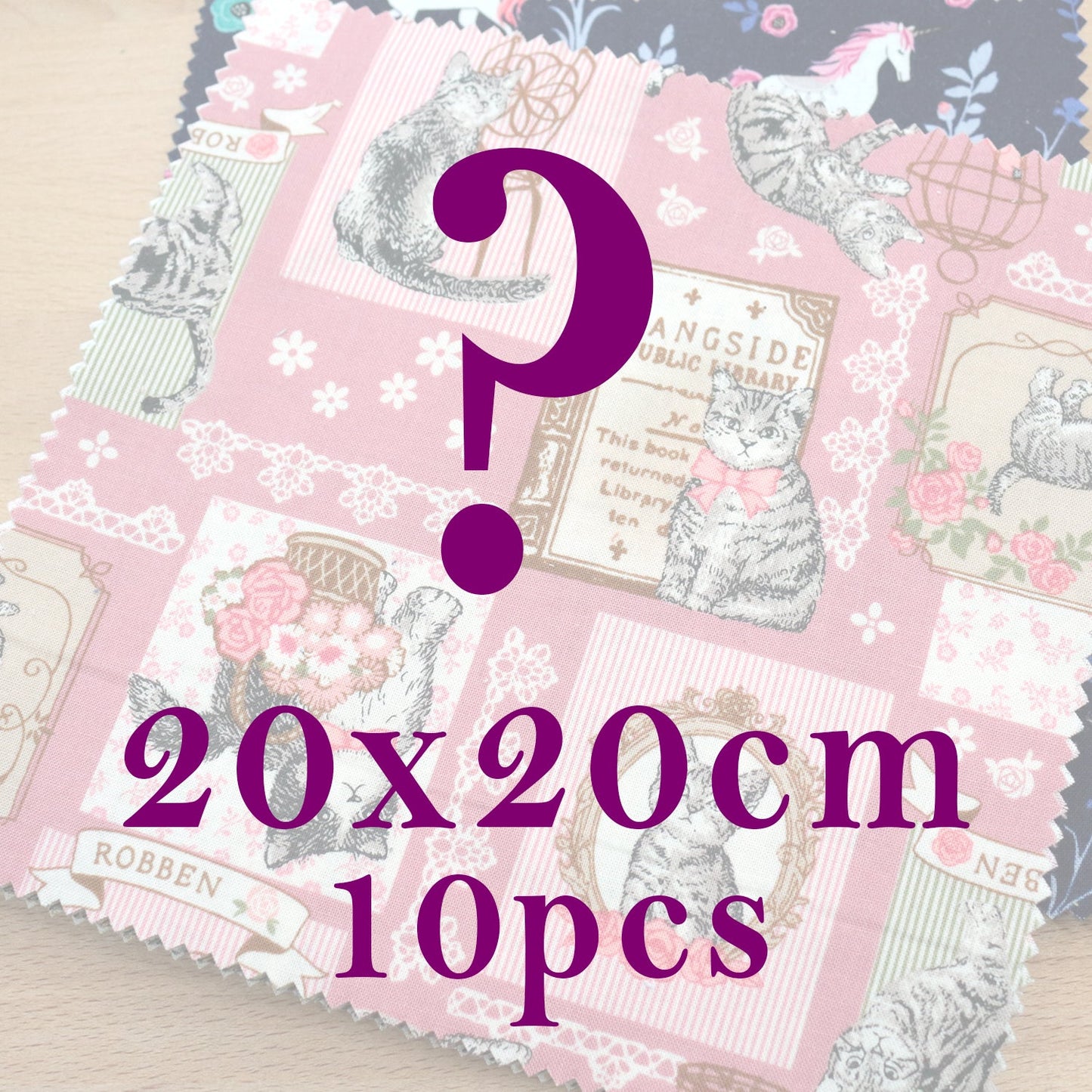 Random 8"square cotton fabric SET - FO:REST Fabric 布恩堂Liberty fabrictana lawnjapanese fabricykk zipper