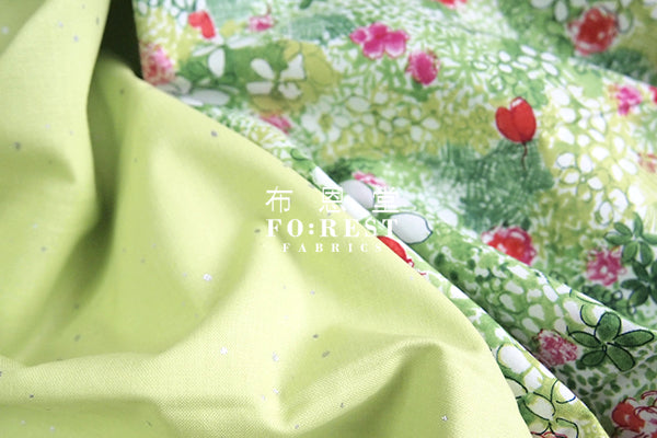 cotton - Meadow Pollen Metallic fabric - forest-fabric