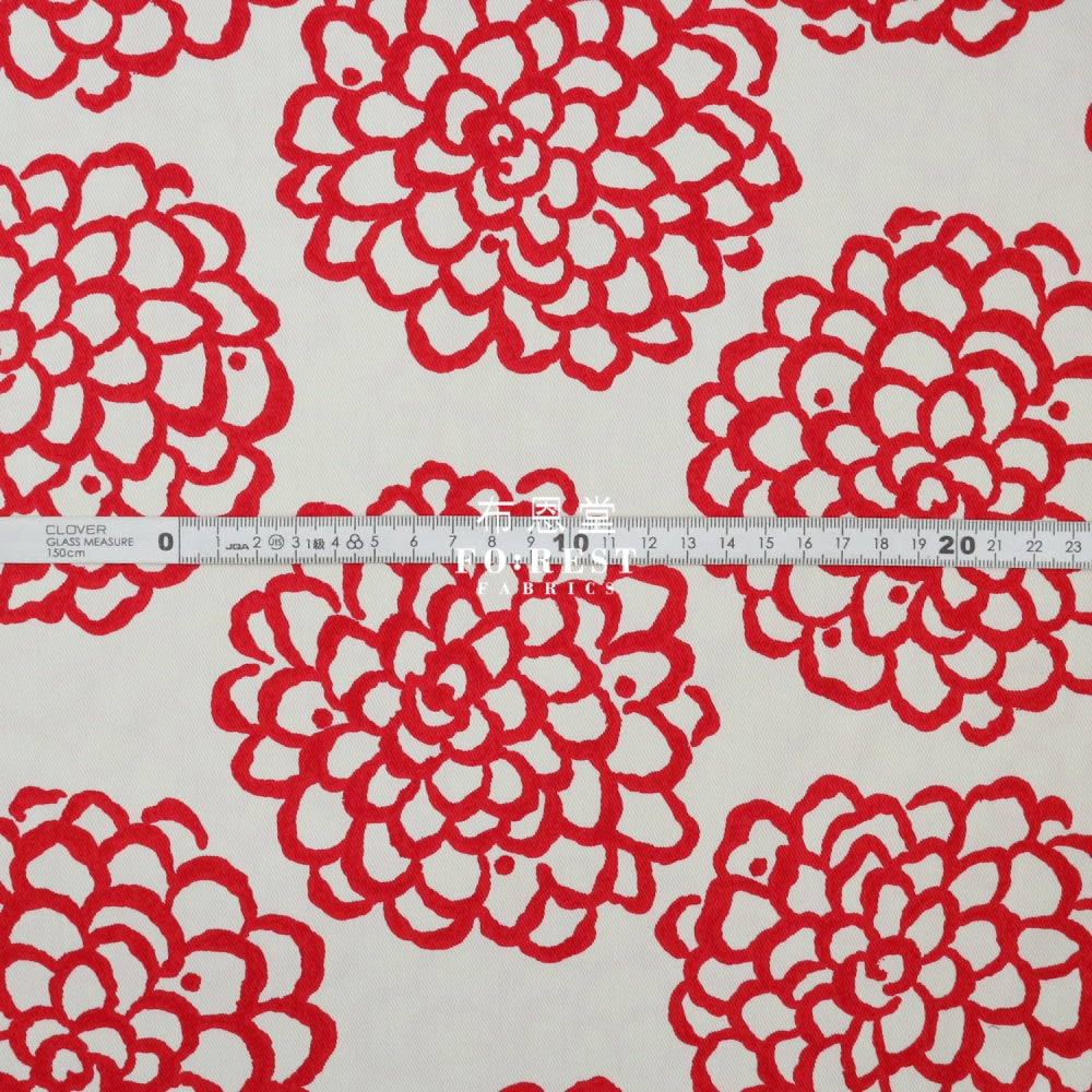 Twill - Peony Fabric Red Twill