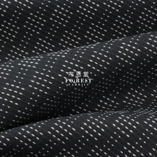 Yarn Dyed Cotton - Sashiko Style Fabric Black Canvas