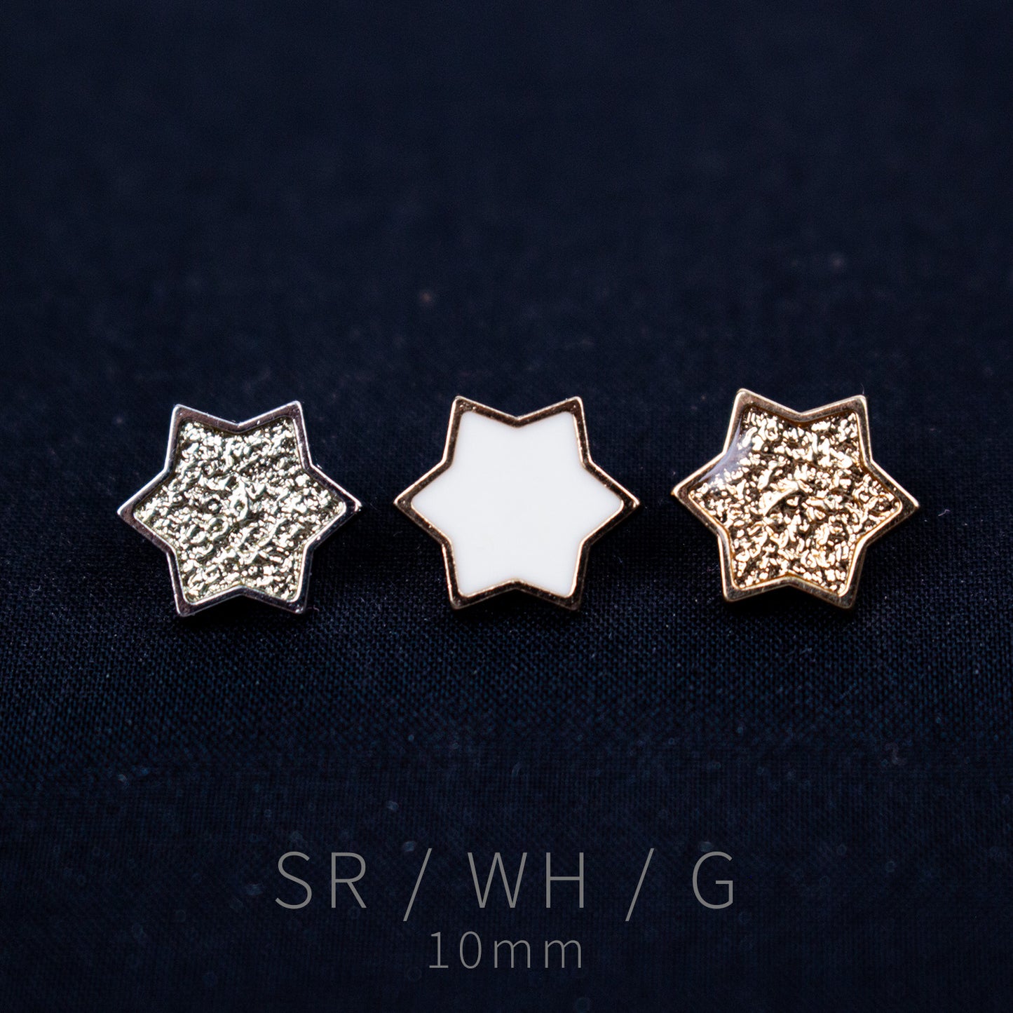 10mm Six-Point Star Shank Buttons