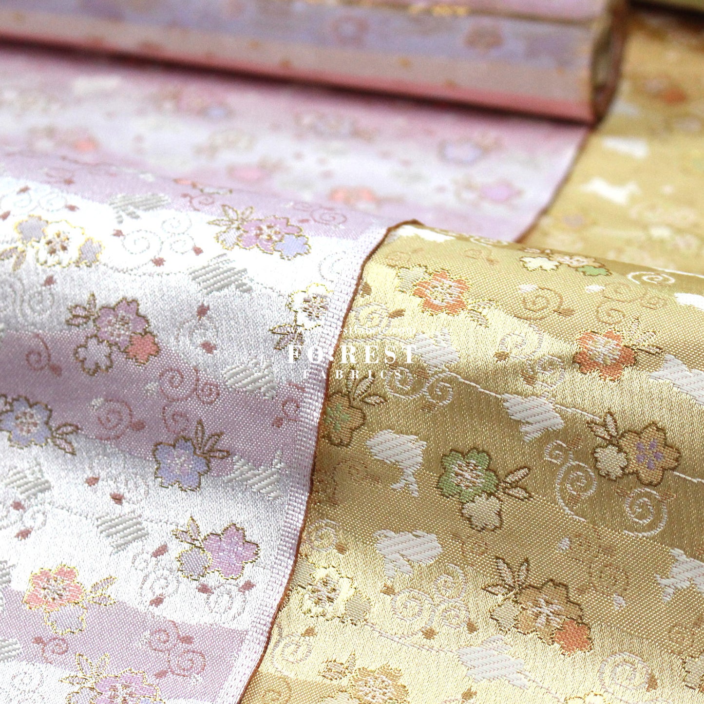 Gold Brocade - Rabbit Cloud fabric Gold