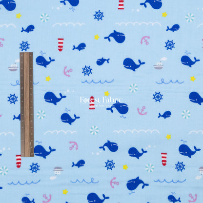 Double gauze - Whale Adventure  fabric