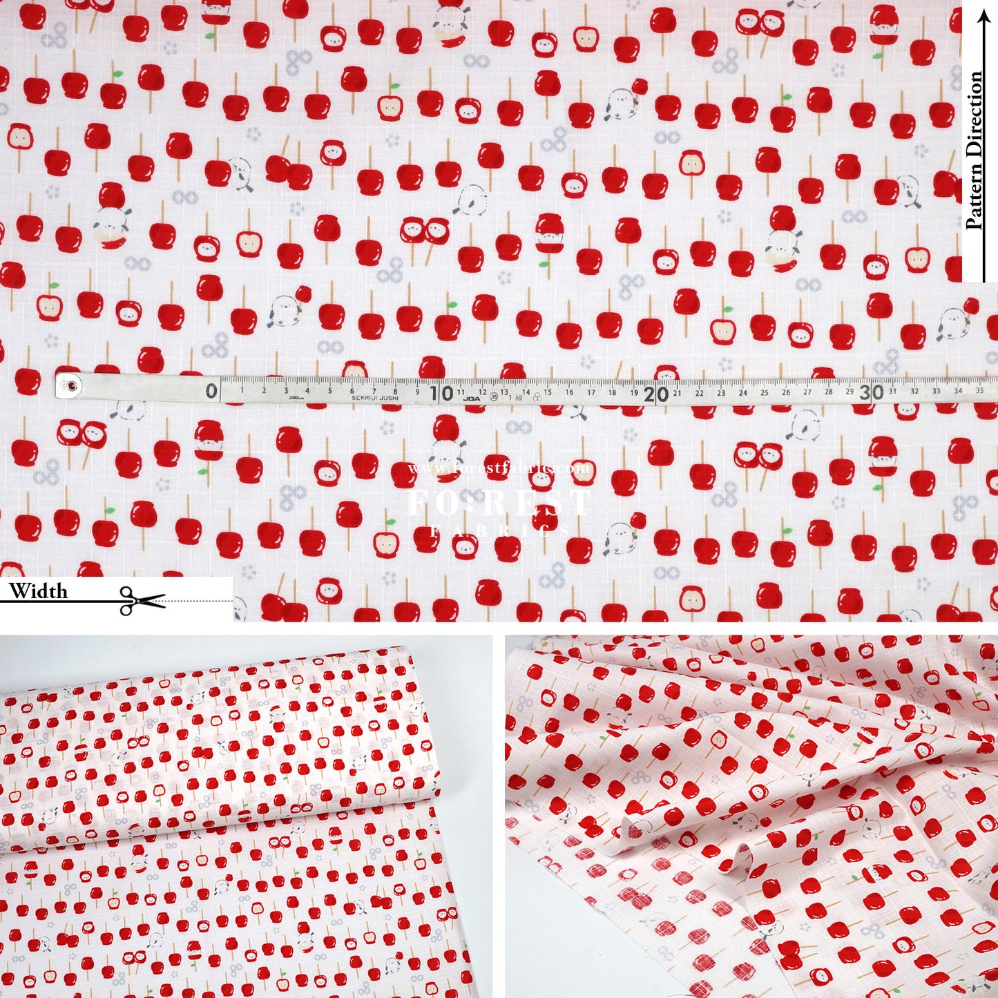 Dobby - Apple Candy Shima-enaga fabric