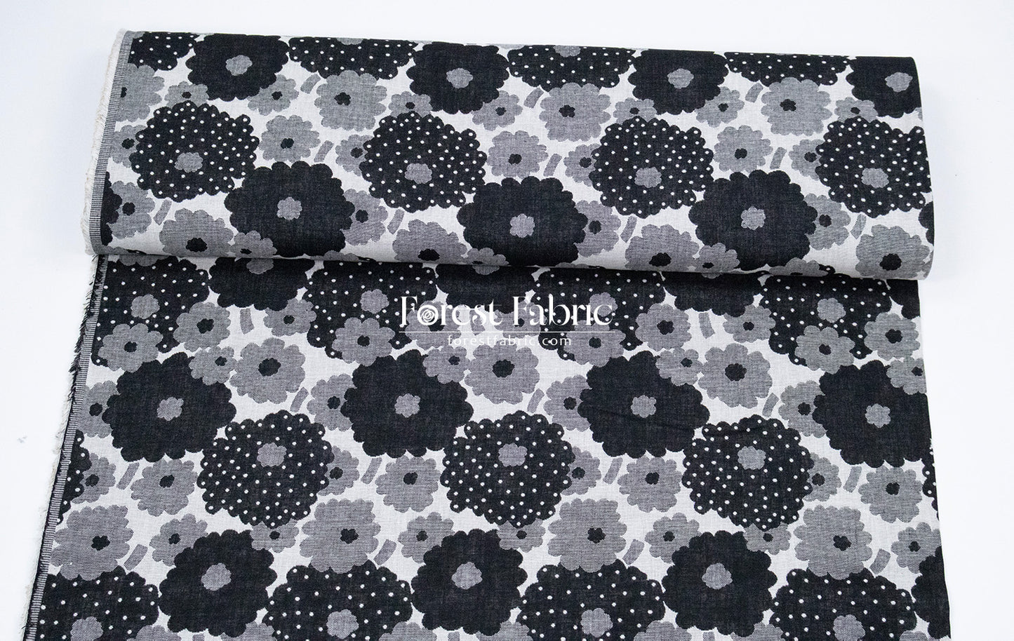 Yarn Dyed Cotton Jacquard - Polka Dot Flower
