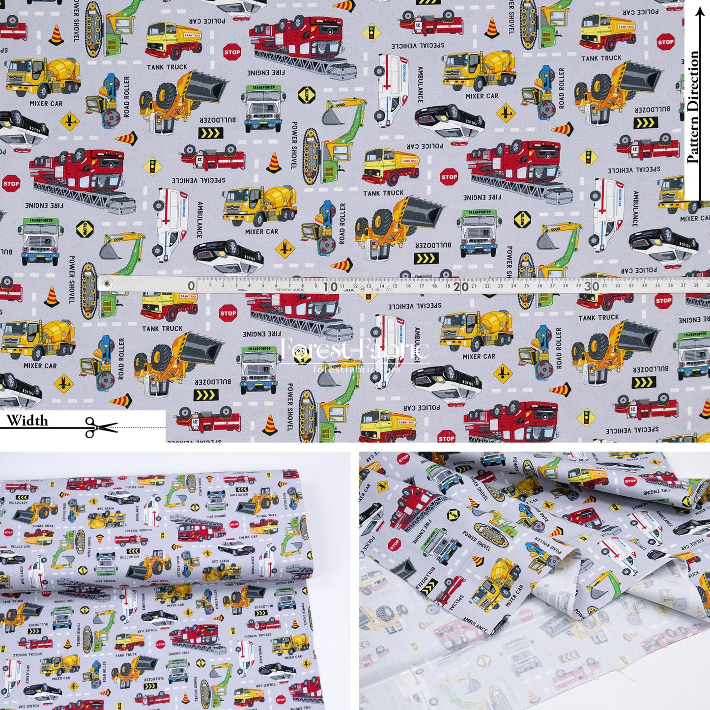oxford - Rescue & Construction Vehicles fabric