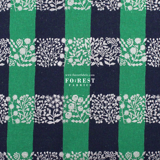 cotton linen - lattice echino fabric C